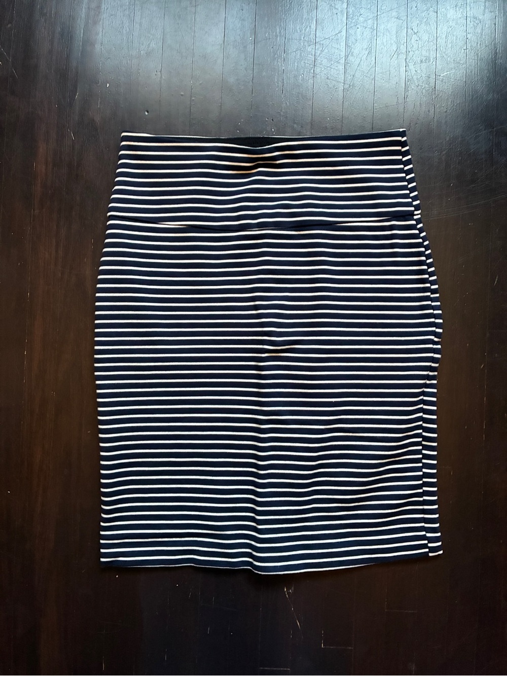 Striped Navy and White Pencil Skirt, size small